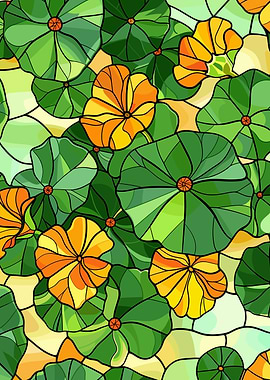 Stained Glass Nasturtium Pattern