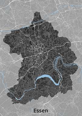Map of Essen, Germany