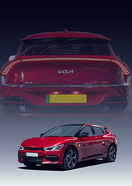 Red Kia EV6 Electric Car