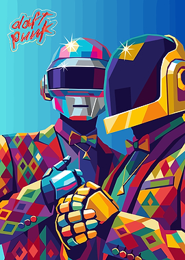 Daft Punk Pop Art Portrait