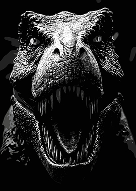 Fierce Tyrannosaurus Rex Roaring