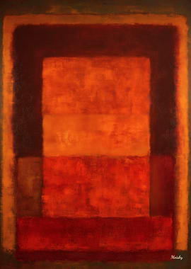 Burnt Ember Color Field Abstract Painting
