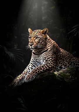 Leopard in a Dark Forest