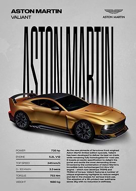 Aston Martin Valiant Car Poster