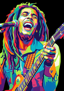 Bob Marley Playing Guitar