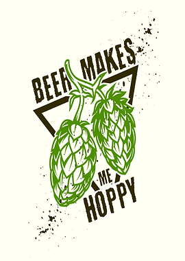 Beer Makes Me Hoppy Illustration