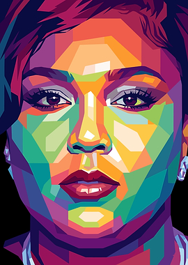 Colorful Pop Art Portrait of a Lizzo