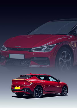 Red Kia EV6 Electric Car