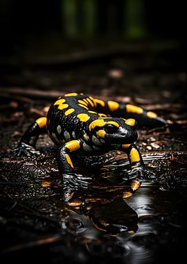 Fire Salamander in Water