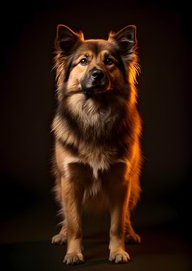 Portrait of a fluffy dog