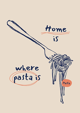Home is where pasta is text art