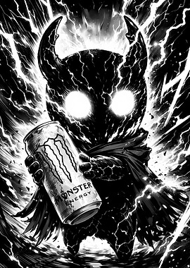 Dark Knight Holding Monster Energy