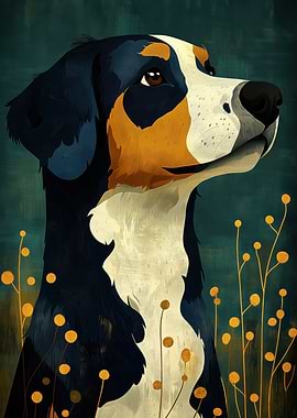 Entlebucher Mountain Dog Portrait
