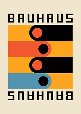 Bauhaus Poster with Geometric Shapes