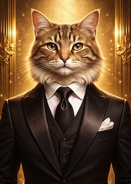 Dapper Cat in a Tuxedo