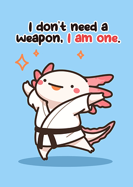 Cute Axolotl Karate Master