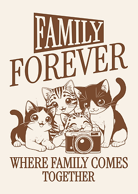 Family Reunion Poster – Family Forever Vintage Style Wall Art – Where Family Comes Together