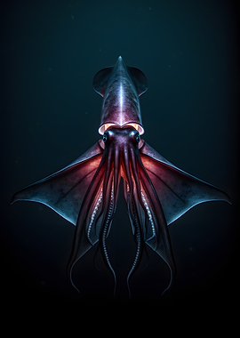 Deep Sea Squid Illustration