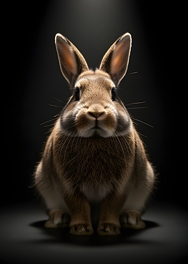Close-up of a cute brown rabbit