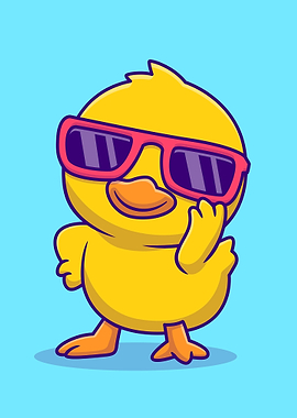 Cool Duck Wearing Sunglasses