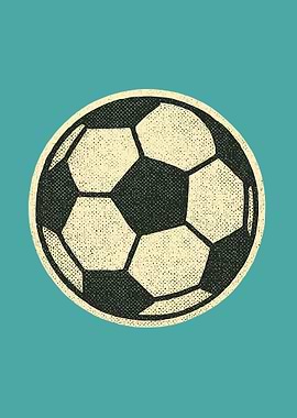 Retro Soccer Ball Sport Illustration