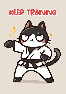 Cute Cat in Karate Gi