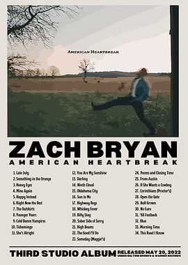 Zach Bryan American Heartbreak Album Poster