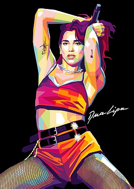 Dua Lipa Pop Art Portrait