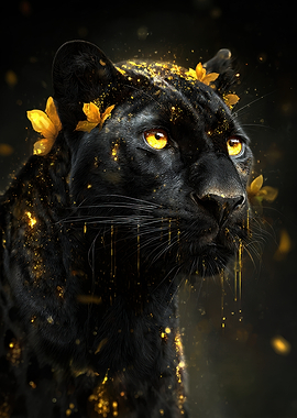 Golden Eyes Black Panther