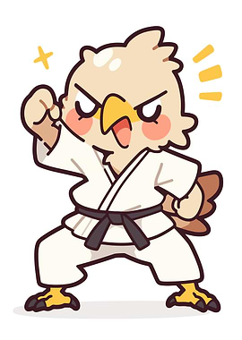 Cute Karate Bird Character