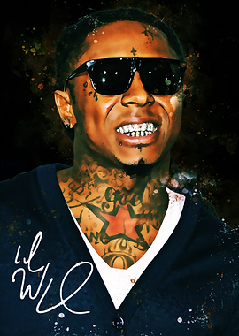 Lil Wayne Portrait with Tattoos