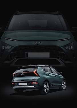 Hyundai Bayon Rear and Front View