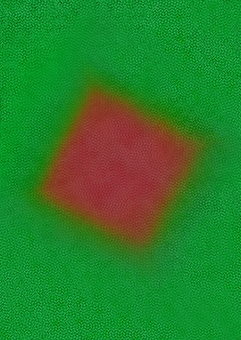 Abstract Red Diamond on Green Background