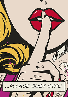 Pop Art Woman Shushing