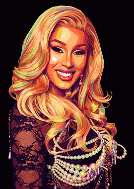 Cardi B Pop Art Portrait