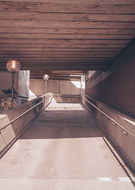 Underpass Ramp with Street Lamps
