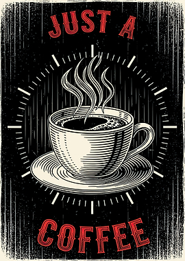 Just a Coffee Vintage Poster