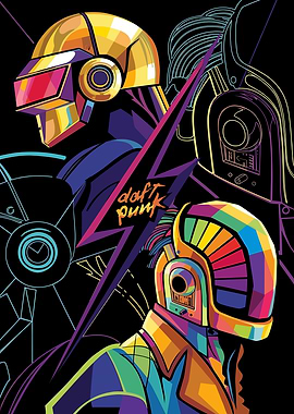 Daft Punk Robots Pop Art