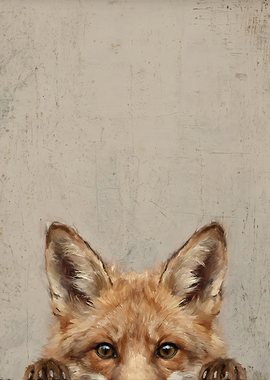 Peeking Fox Painting