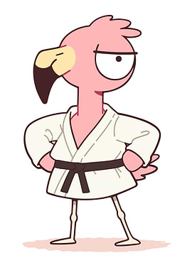 Karate Flamingo in Gi