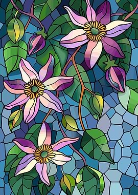 Stained Glass Floral Pattern