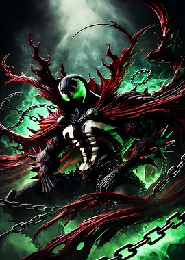 Spawn in Green Smoke and Chains