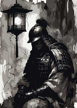 Samurai Warrior in Armor Art