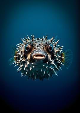 Pufferfish Underwater Portrait