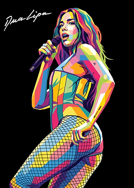 Dua Lipa Pop Art Portrait