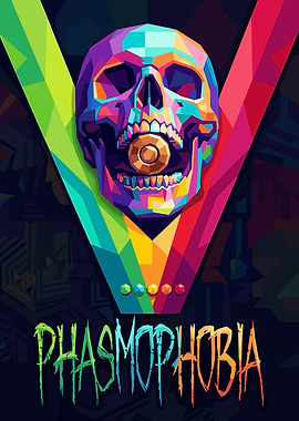Phasmophobia Skull Pop Art
