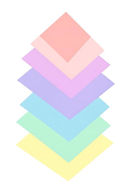 Pastel Geometric Diamond Poster — Abstract Colorful Wall Art Mid Century Modern Home Decor