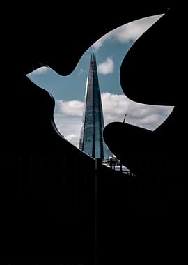 The Shard through a Black Silhouette