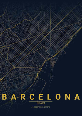 Barcelona Map Art