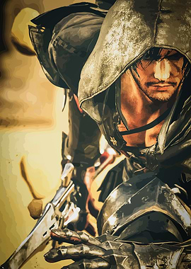 Warrior with Hood and Gun